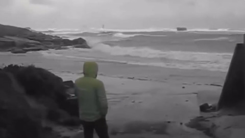 作死老外体验大海的惊涛骇浪,各种死里逃生视频集锦
